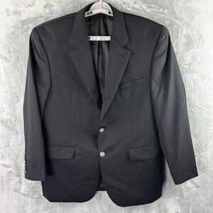 Chaps Men's Black Wool Blazer Jacket Size 42R Classic 2-Button Sport Coat*